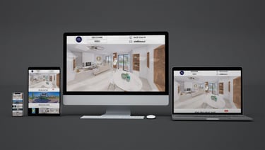 Maquette web responsive illustrant un concept architectural en VEFA