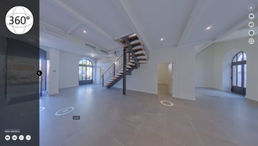 Intérieur haut de gamme photographié et filmé pour visite immersive 360°