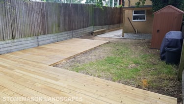 Decking & Budget Patio Paving Slabs & Pergola, Shelter Canopy.