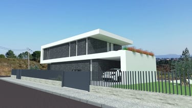 Moradia em Vila Alegre. Imagem tridimensional da Arquitetura.