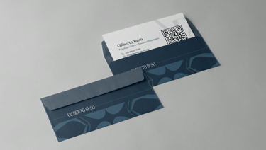 a business card with a qr code on it