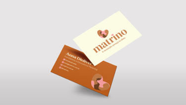 a business card with a business card holder