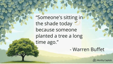 a tree with a quote about someone sitting in a tree