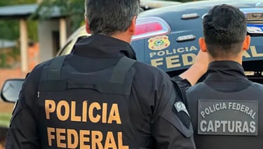 two police officers standing in front of a police car