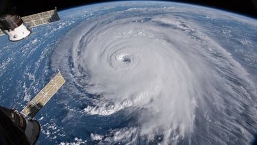 a satellite image of a hurricane in the middle of the day