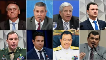 uma montagem com todos os réus