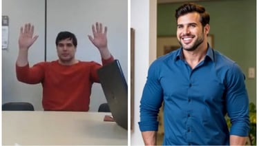 Montagem fotográfica de Renê da Silva em duas fotos com poses diferentes.