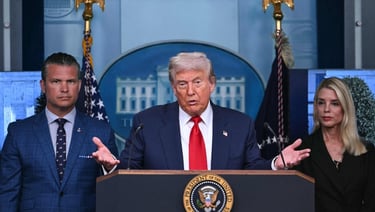 Trump em pronunciamento com aliados