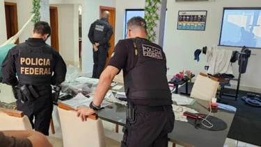 a police officer standing in a room with a table and chairs