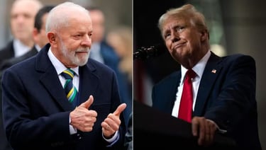 two photos of a man in a suit and tie