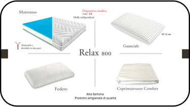 Pacchetto letto: materasso, coprimaterasso, guanciale e federe.