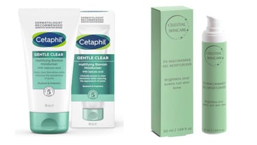 Cetaphil Gentle Clear Mattifying Blemish MoisturizerCelestial Skincare Niacinamide Gel Moisturiser