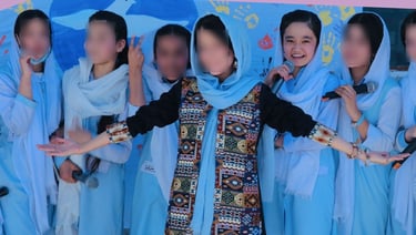 Nila Ibrahimi and Marefat High School students in Kabul, Afghanistan.