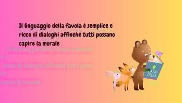 Disegno colorato di orsetto e coniglietto - linguaggio semplice delle favole per bambini