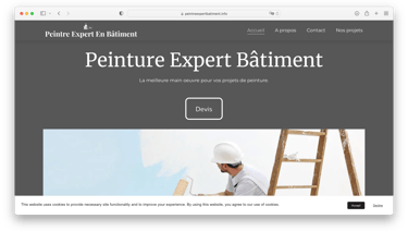 Page d'accueil du site Peintreexpertbatiment.info