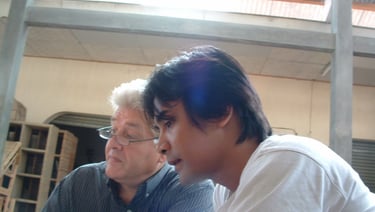 Jiwo and (the late) Daniel on a meeting.
