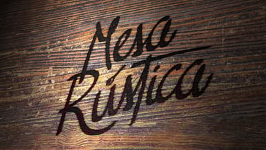 Cris A. Works- Mesa Rustica Woodburned Logo Photo