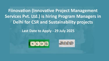 Fiinovation (Innovative Project Management Services Pvt. Ltd.) is hiring Program Managers in Delhi