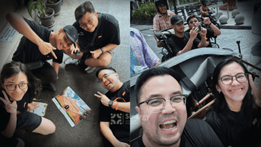 Peserta Paket Amazing Race Jogja menaiki becak menuju Taman Sari