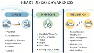 Heart disease, causes of heart disease, symptoms of heart disease, precautions in heart disease.
