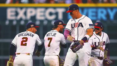 Alex Bregman, Bobby Witt Jr., Aaron Judge and another member. of Team USA during the 2026 WBC. 