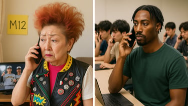 特殊詐欺の電話を受ける高齢女性とかける若者たちのイメージ画像｜堺市のニュースならサカイタイムズ