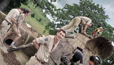 Students visiting A remote village in Benin