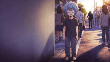 Tomura Shigaraki caminhando sozinho após despertar seu Decaimento, representando o abandono da Socie