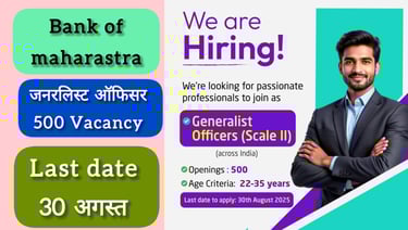 Bank of Maharashtra Generalist Officer Bank Vacancy