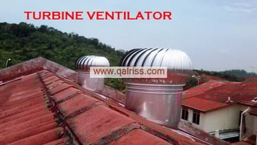 Pemasangan Turbine Ventilator bagi hilangkan bahang panas di dalam rumah