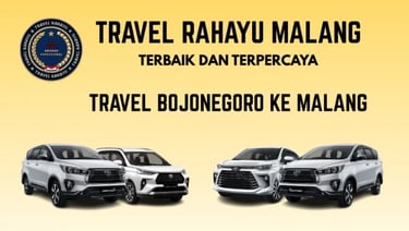 Travel Rahayu Malang, terbaik, terpercaya rute Bojonegoro ke Malang pakai mobil Innova warna putih