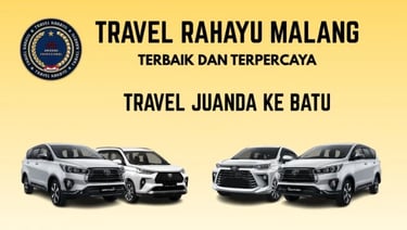 Travel Rahayu Malang, terbaik dan terpercaya rute Juanda ke Batu pakai mobil Innova warna putih