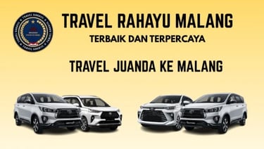 Travel Rahayu Malang, terbaik dan terpercaya rute Juanda ke Malang pakai mobil Innova warna putih