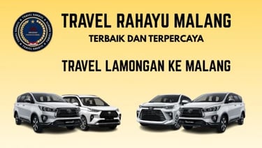 Travel Rahayu Malang, terbaik dan terpercaya rute Lamongan ke Malang pakai mobil Innova warna putih