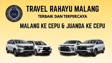 Travel Rahayu Malang, terbaik rute Malang ke Cepu dan Juanda ke Cepu pakai mobil Innova putih