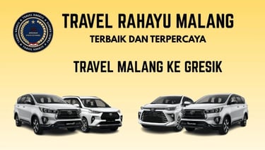 Travel Rahayu Malang, terbaik dan terpercaya rute Malang ke Gresik pakai mobil Innova warna putih