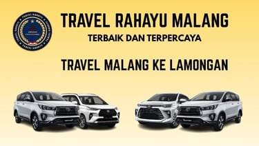 Travel Rahayu Malang ke Lamongan layanan terpercaya pakai mobil Innova, Avanza warna putih