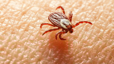 close up of dog tick