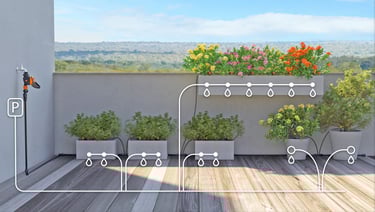 installation d'un réseau d'arrosage pour une terrasse