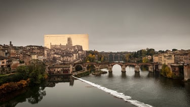 ALBI carte postale ancienne + photo récente