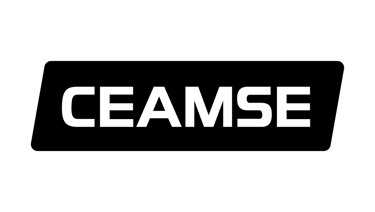 a black and white logo with the word ceamse