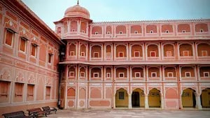 Admire the Rajput-style facade of City Palace Jaipur, one of the most iconic royal landmarks in the Pink City.