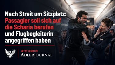 Aggressiver männlicher Passagier greift eine Flugbegleiterin in einem Flugzeug an, im Zusammenhang m