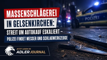 Ein Messer und ein Schlagstock liegen am Tatort der Polizei in Gelsenkirchen nach einer Massenschläg
