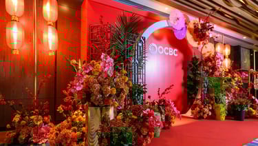 event management company KL creative concept of instant photo booth with decoration at venue foyer