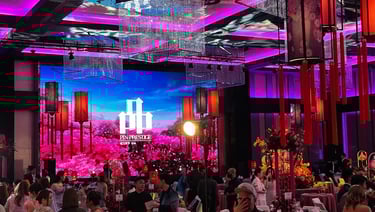 A ballroom fill with Event decoration for a Prestige Gala dinner in Kuala Lumpur Malaysia