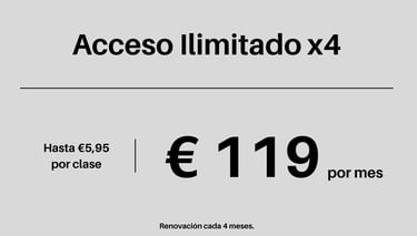 pase ilimitado por 4 meses