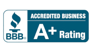 Official BBB Accredited Business seal showing an A+ rating for trustworthy company services.