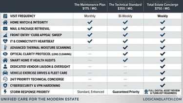 Logic & Latch Home Watch and Technical Oversight Pricing Plans