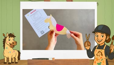 Teile des Wäscheklammer-Pferdes zusammen geklebt 